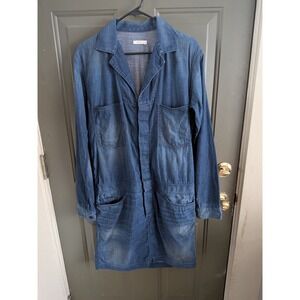 6397 Womens Long Sleeve Denim Utility Dress "Jumpdress" Blue Size Large